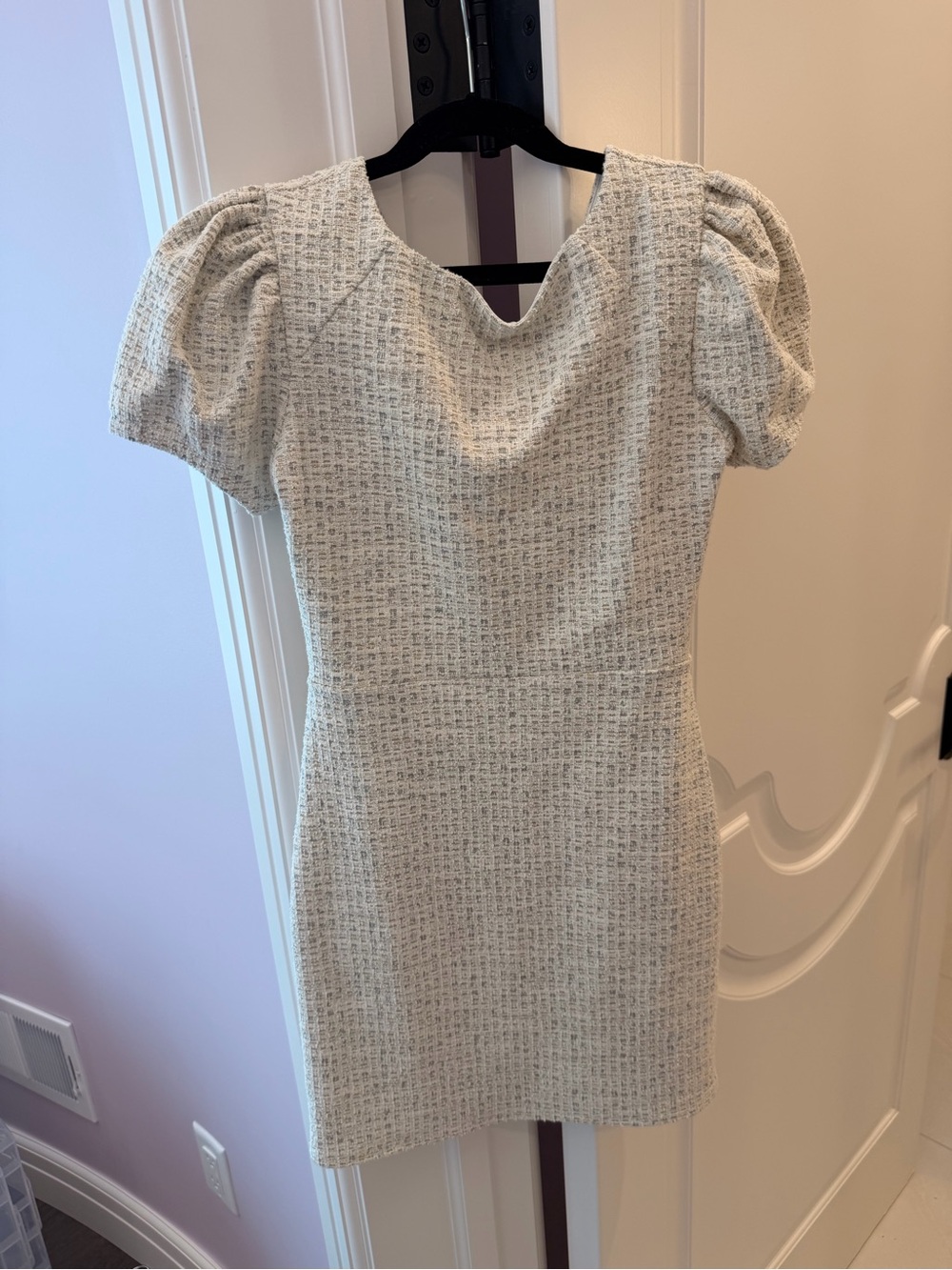 ByDebra Cream Puff-Sleeve Tweed Dress for Girls